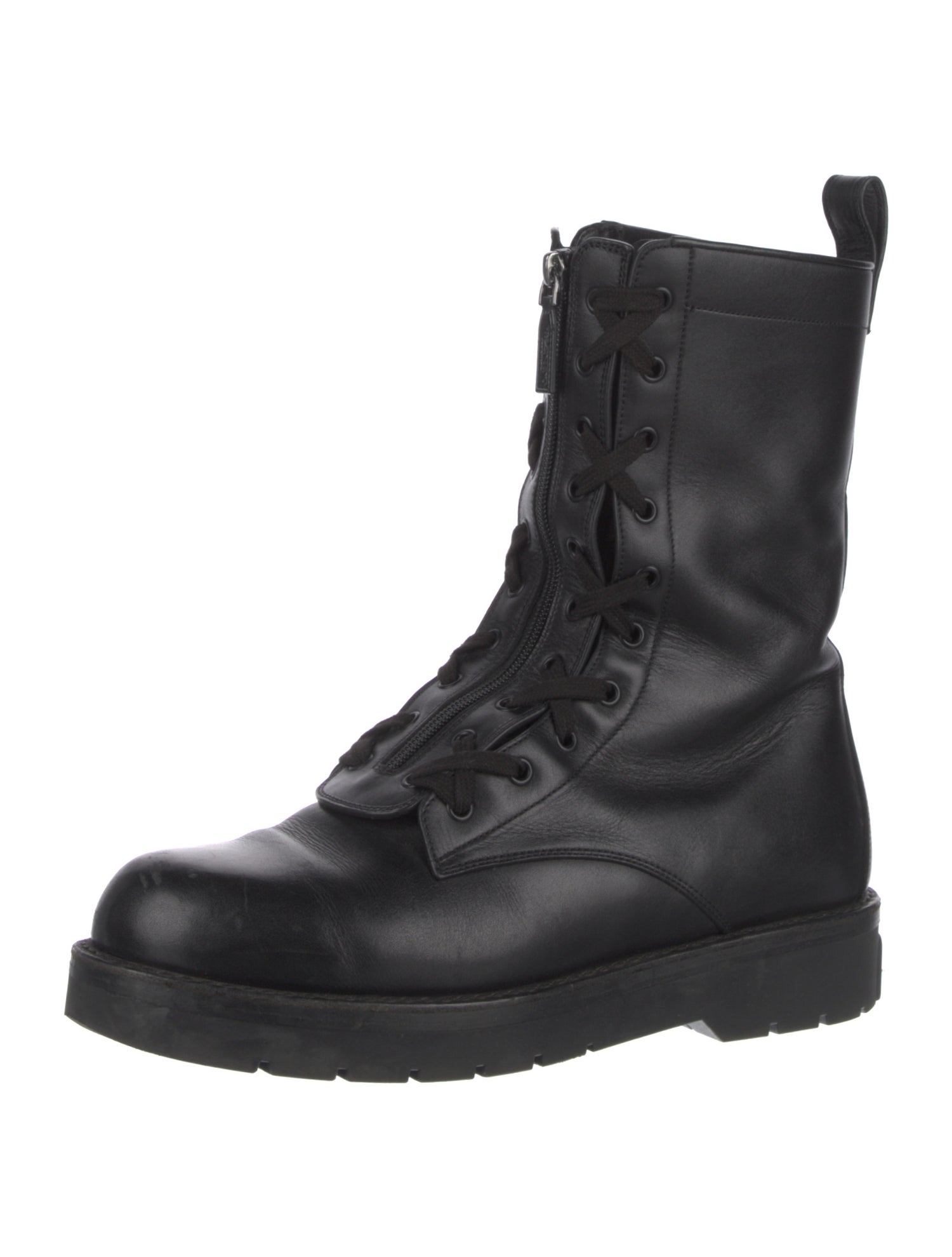 Valentino Leather Lace-Up Boots