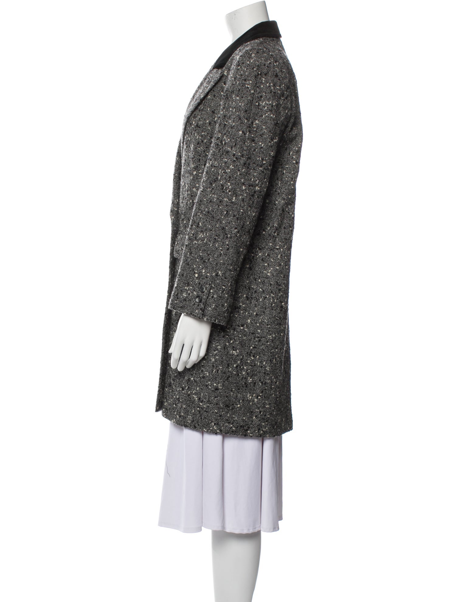 Valentino Virgin Wool Tweed Pattern Coat