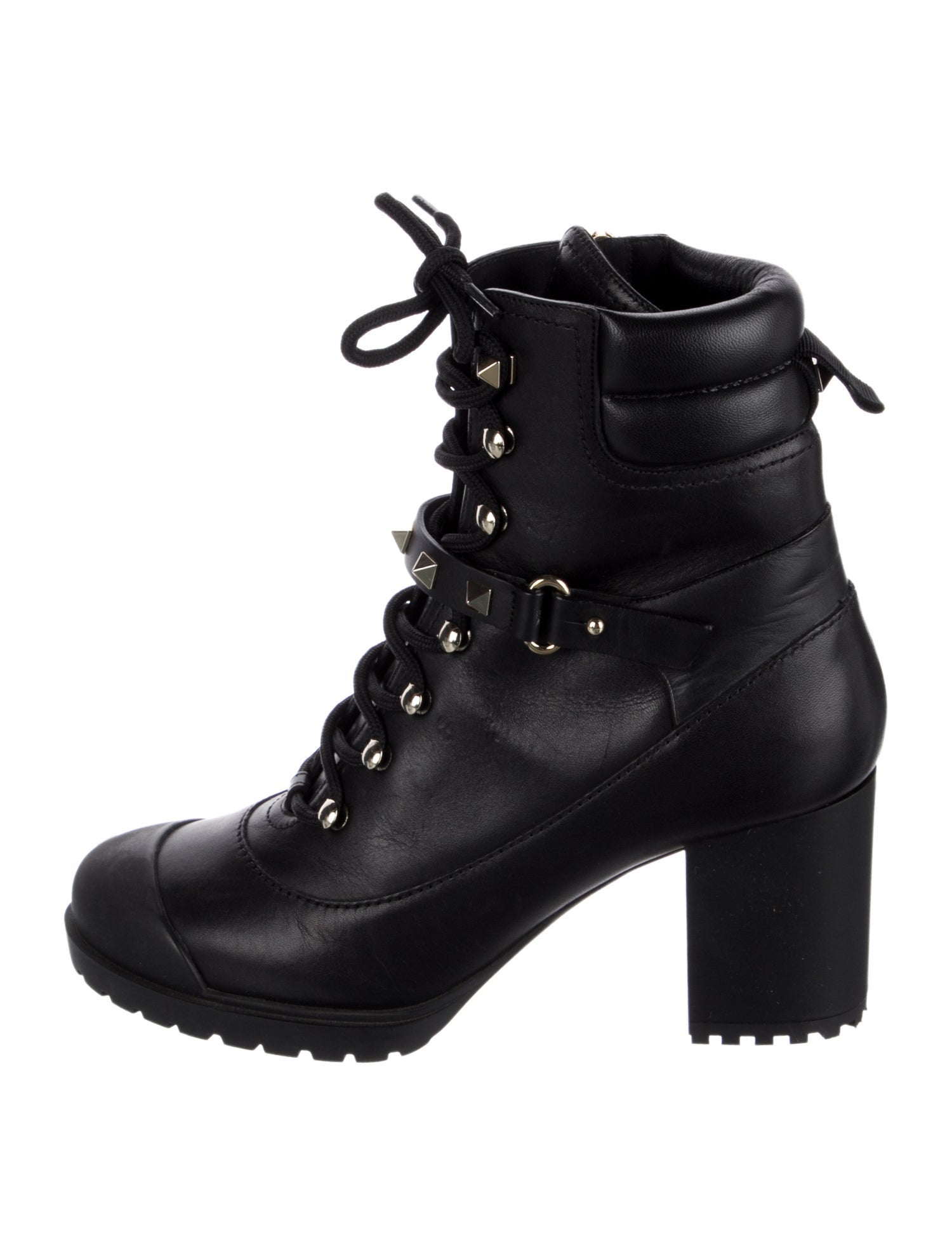 Valentino Rockstud Accents Leather Boots