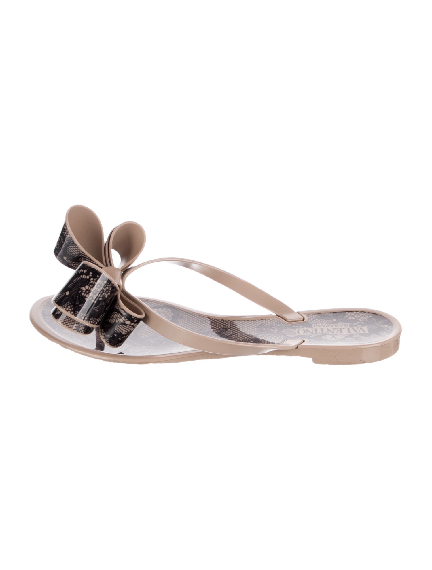 Valentino Rubber Bow Accents Slides