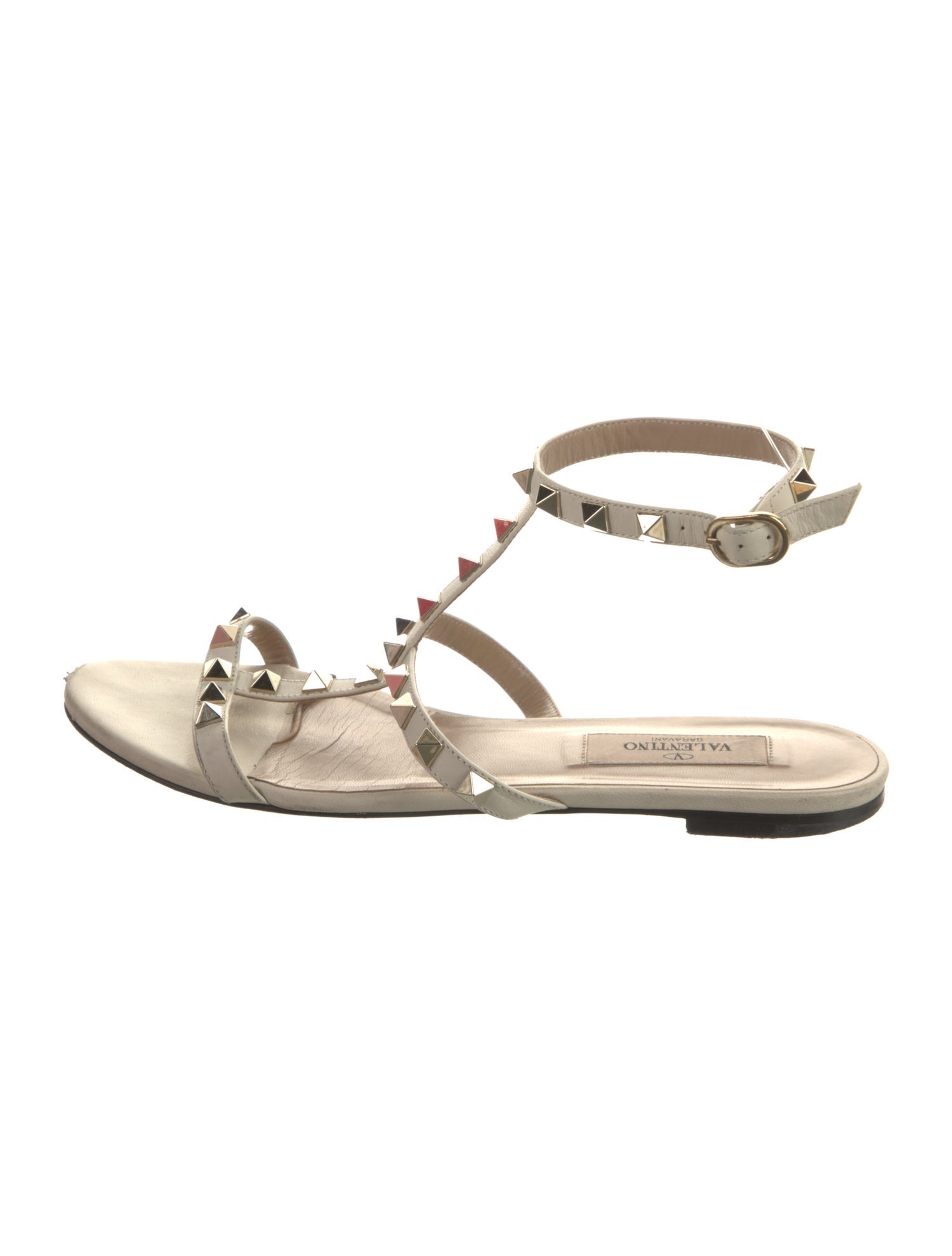 Valentino Rockstud Accents Leather Gladiator Sandals