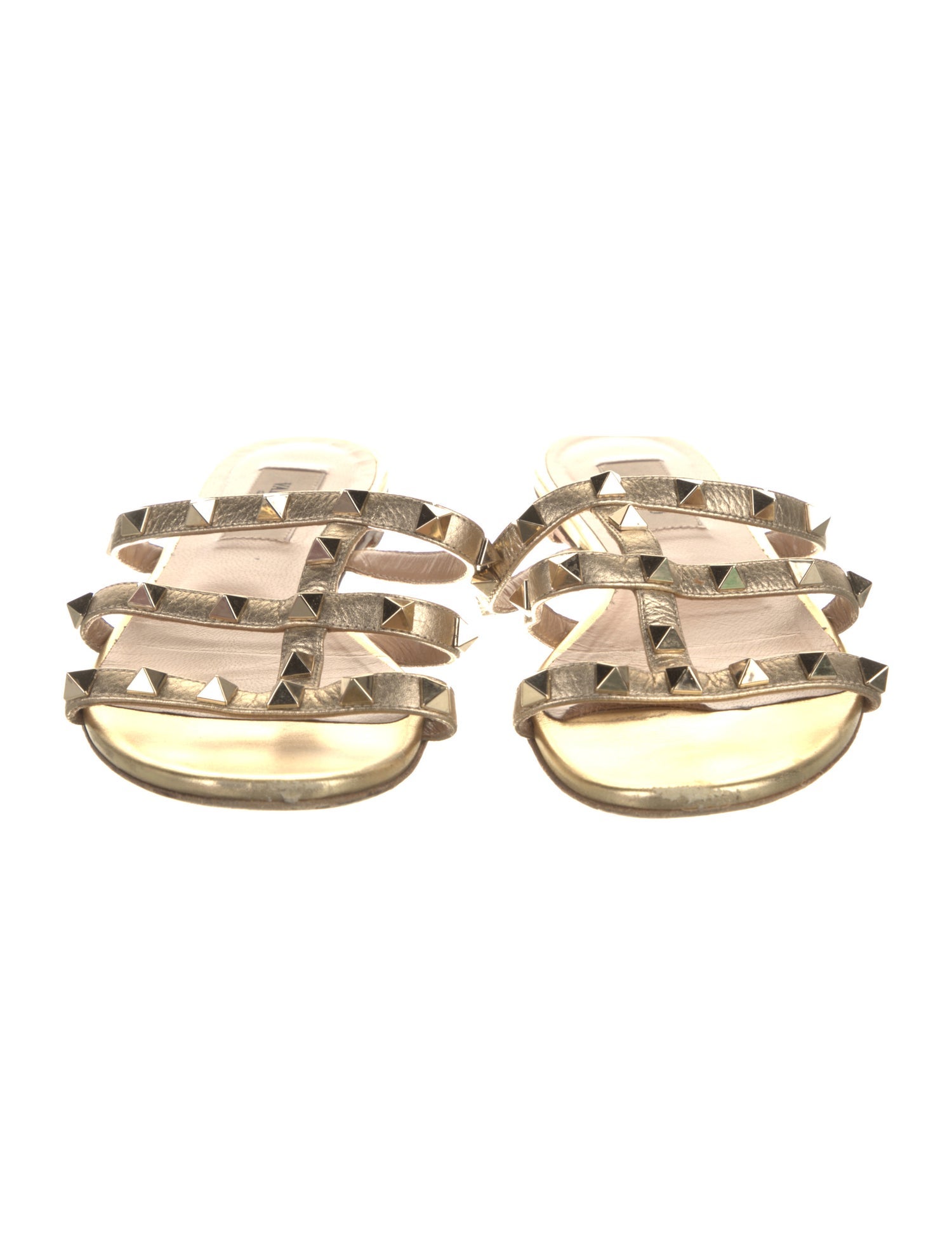 Valentino Rockstud Accents Leather Slides