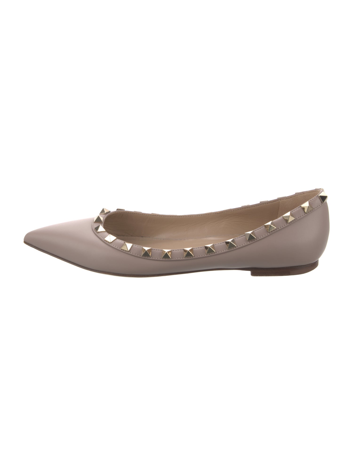 Valentino Rockstud Accents Leather Ballet Flats