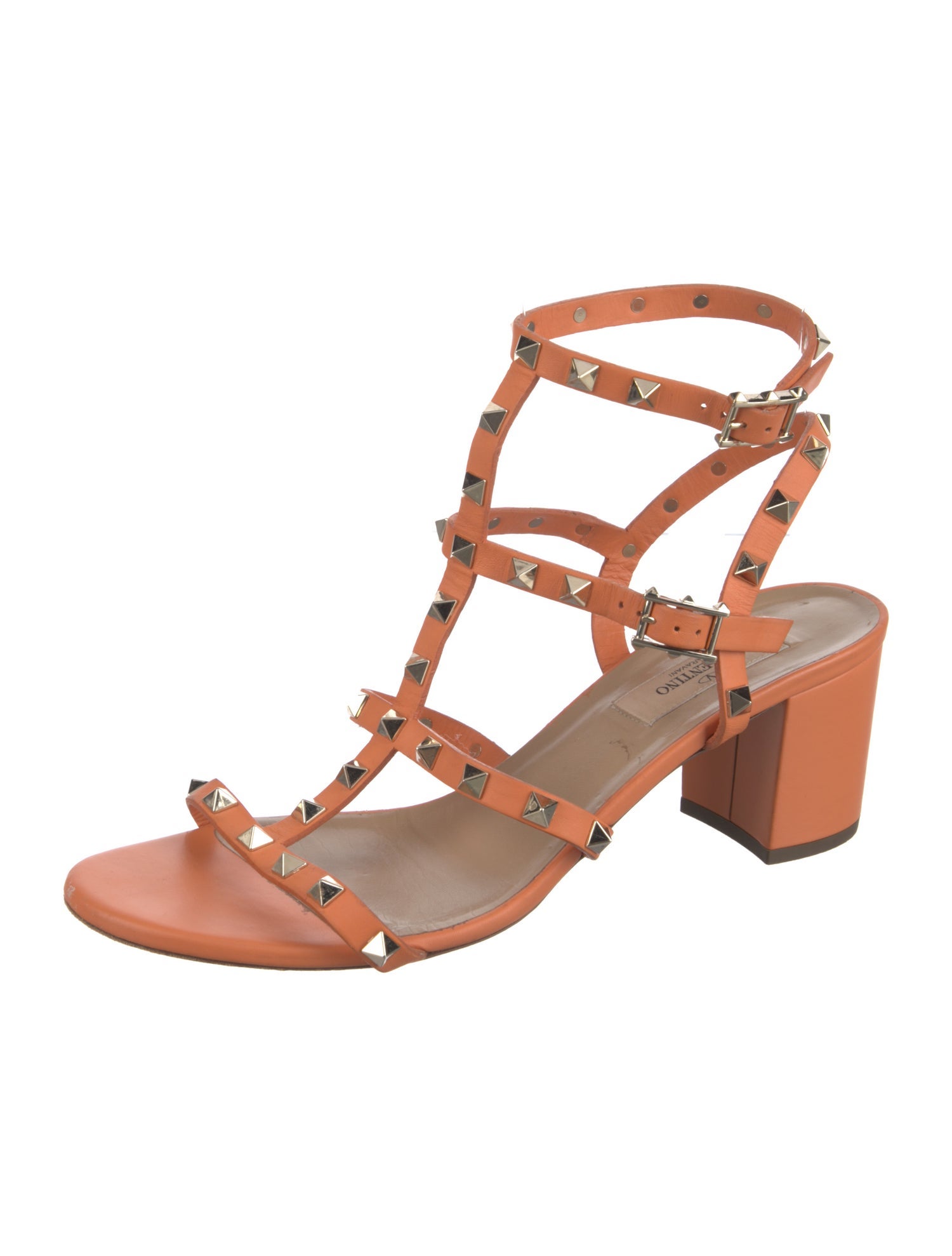 Valentino Rockstud Accents Leather Gladiator Sandals