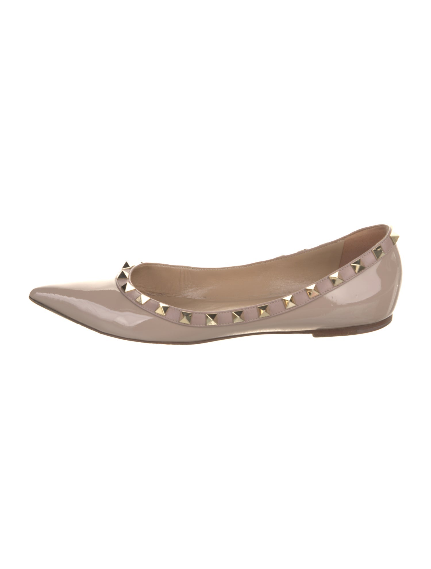 Valentino Rockstud Accents Patent Leather Ballet Flats