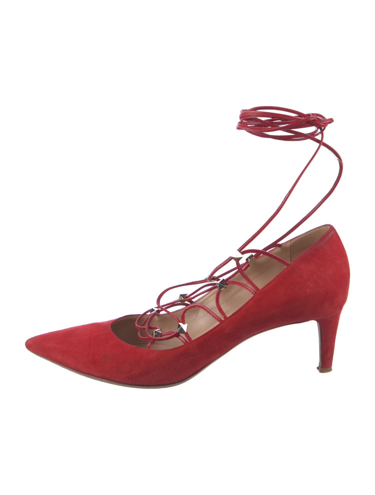 Valentino Rockstud Accents Suede Pumps