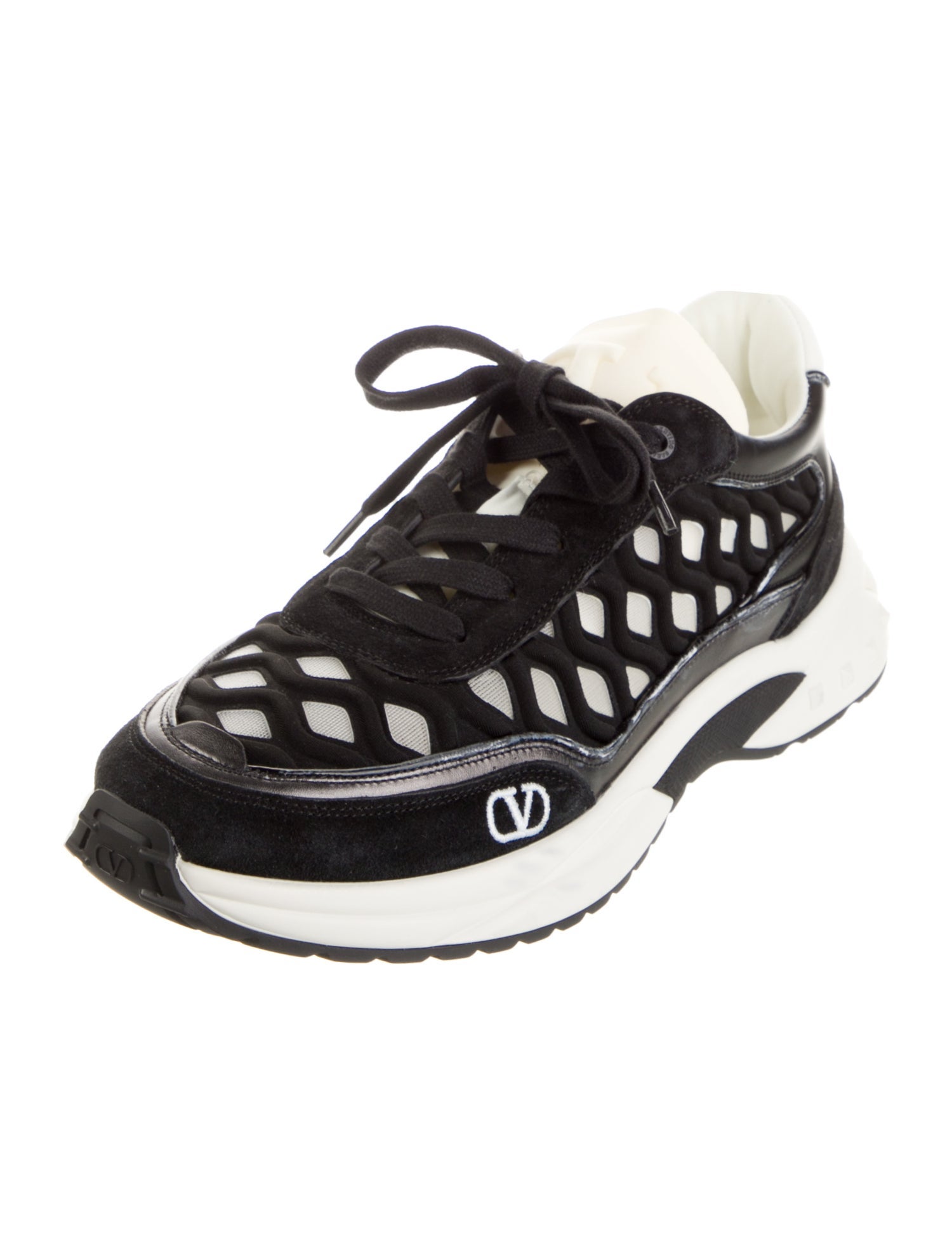 Valentino Rockstud Accents Mesh Sneakers