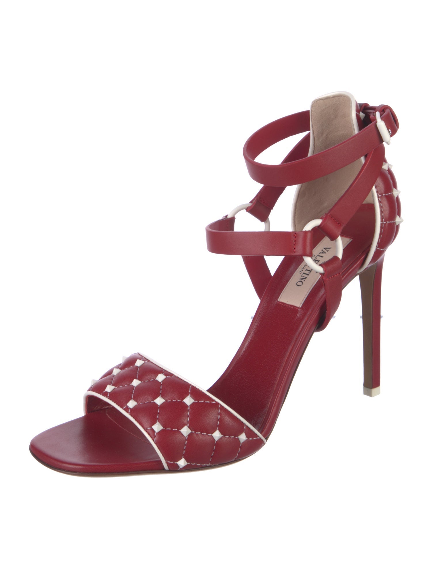 Valentino Quilted Pattern Leather Sandals