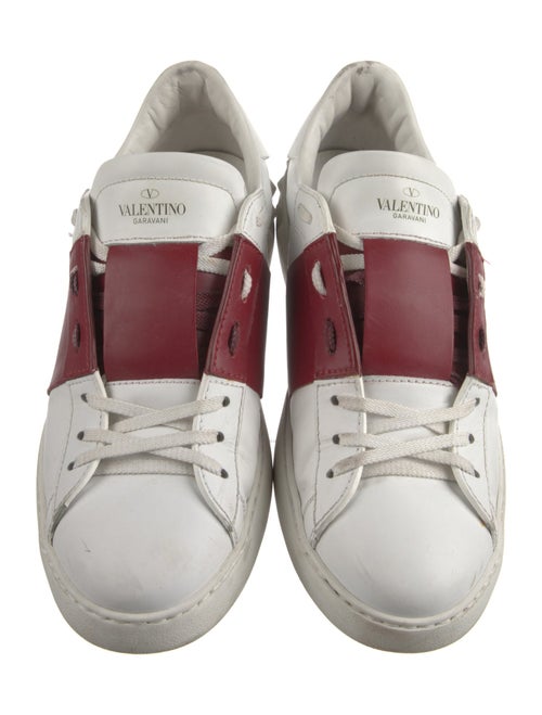 Valentino Rockstud Accents Leather Sneakers