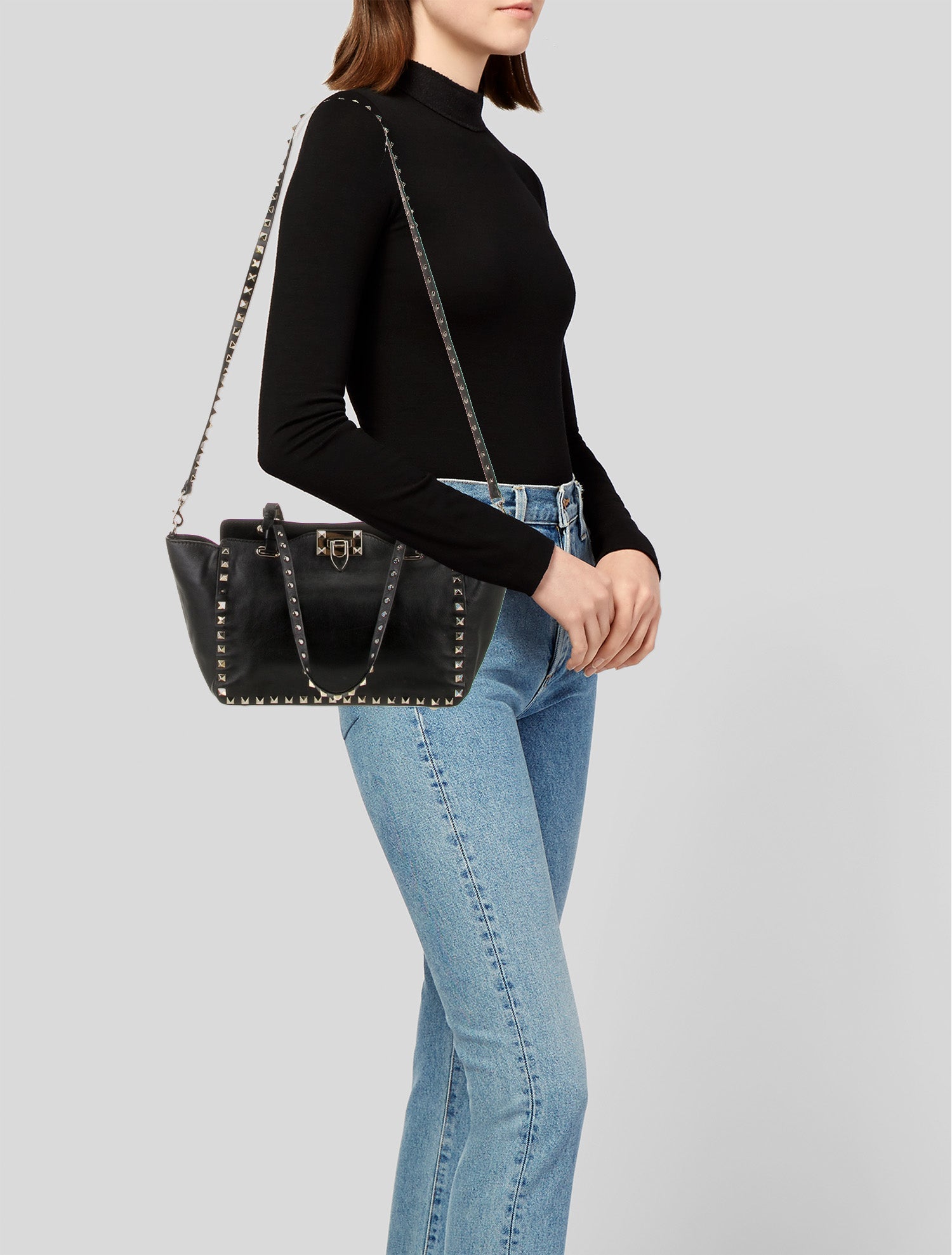 Valentino Rockstud Top Handle Bag