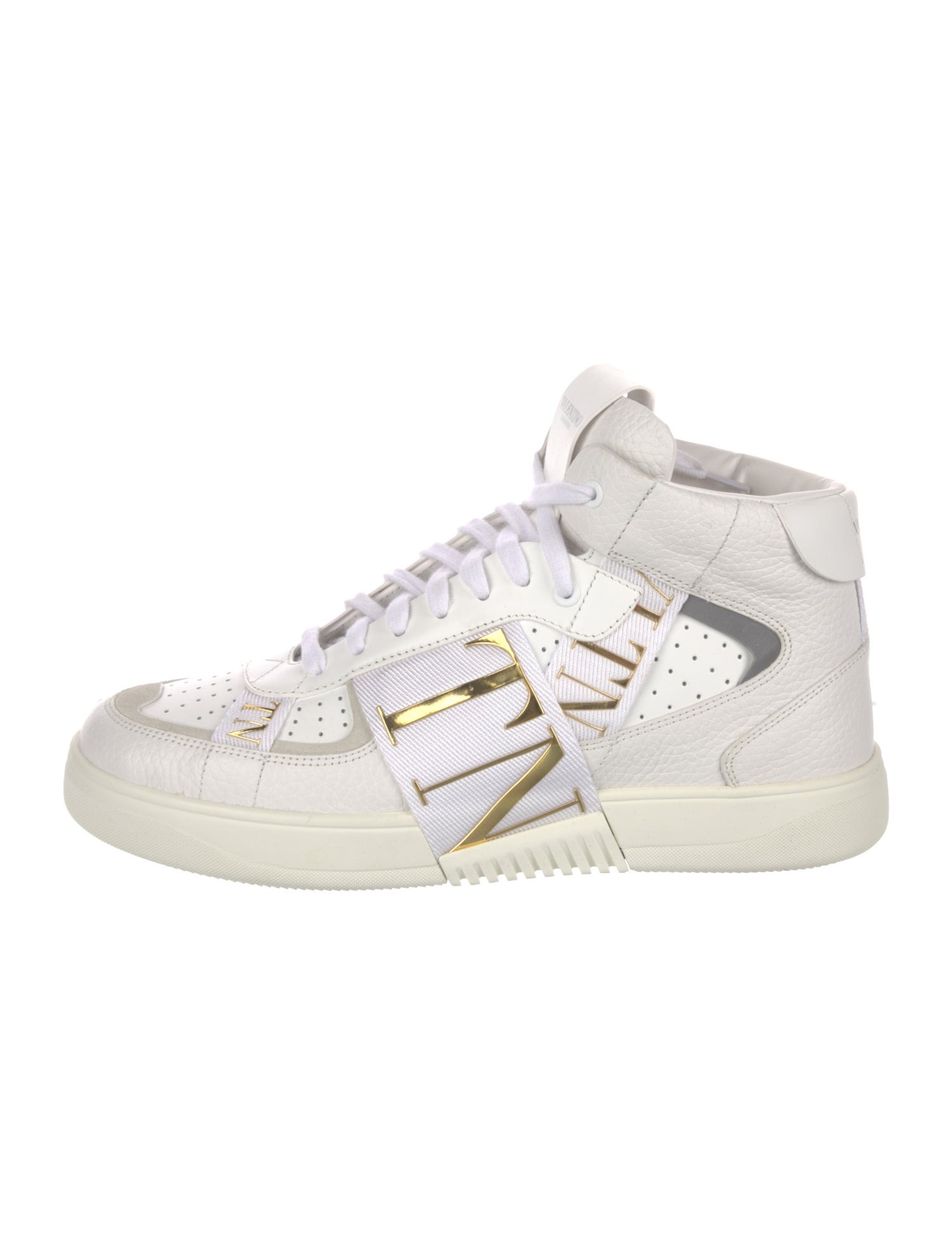 Valentino Leather Graphic Print Sneakers