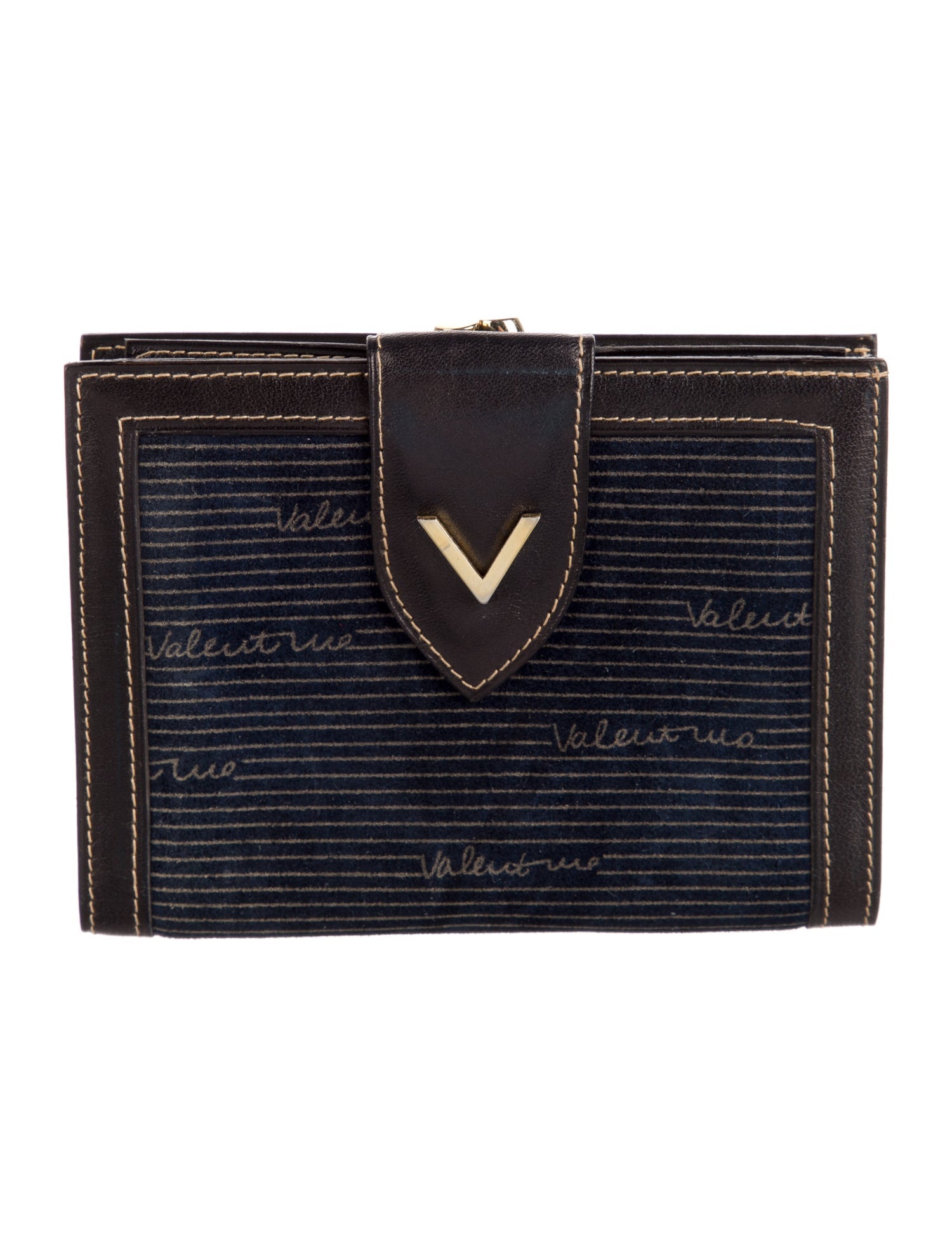 Valentino Velvet Printed Compact Wallet