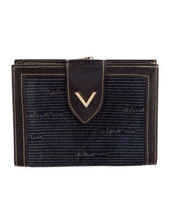 Valentino Velvet Printed Compact Wallet