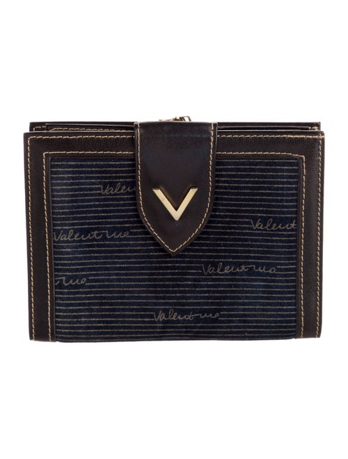 Valentino Velvet Printed Compact Wallet