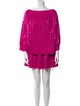 Valentino Mohair Sequin Embellishments Skirt Set