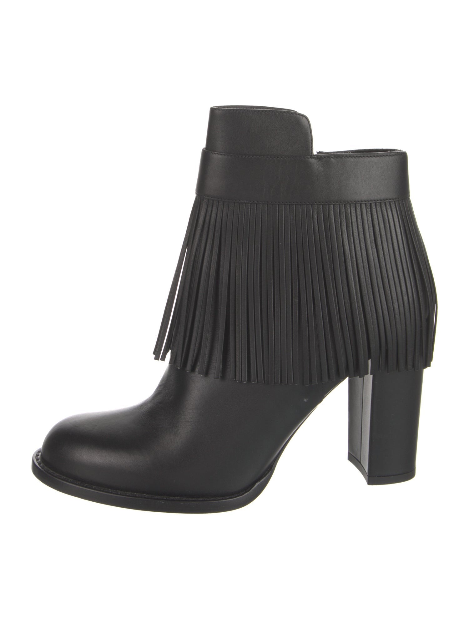 Valentino Leather Fringe Trim Accent Rain Boots