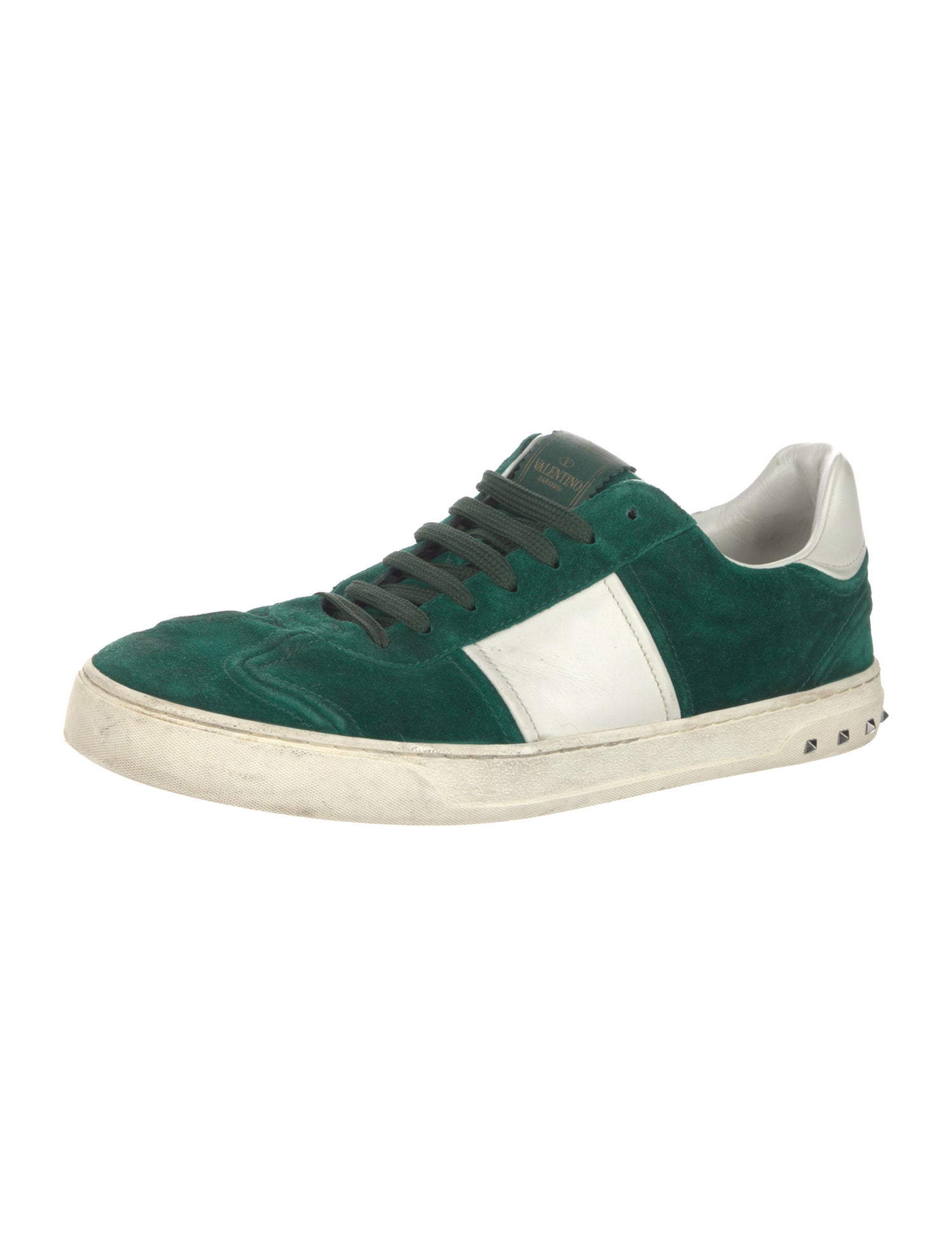 Valentino Rockstud Accents Suede Sneakers