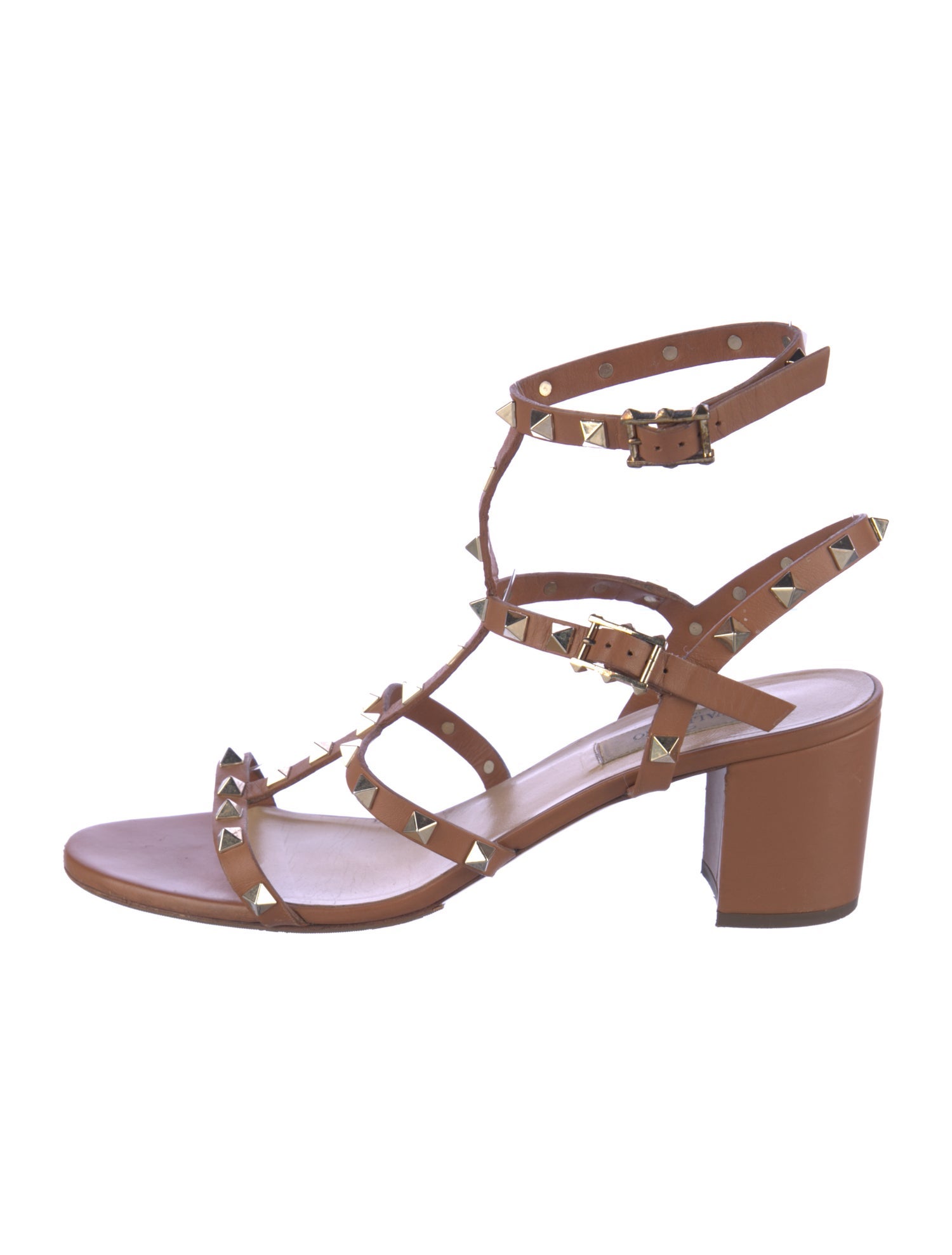Valentino Rockstud Accents Leather Gladiator Sandals