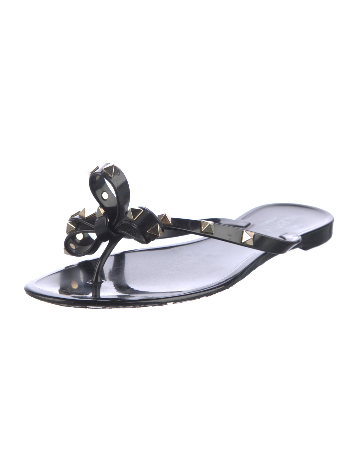 Valentino Rockstud Accents Rubber Slides