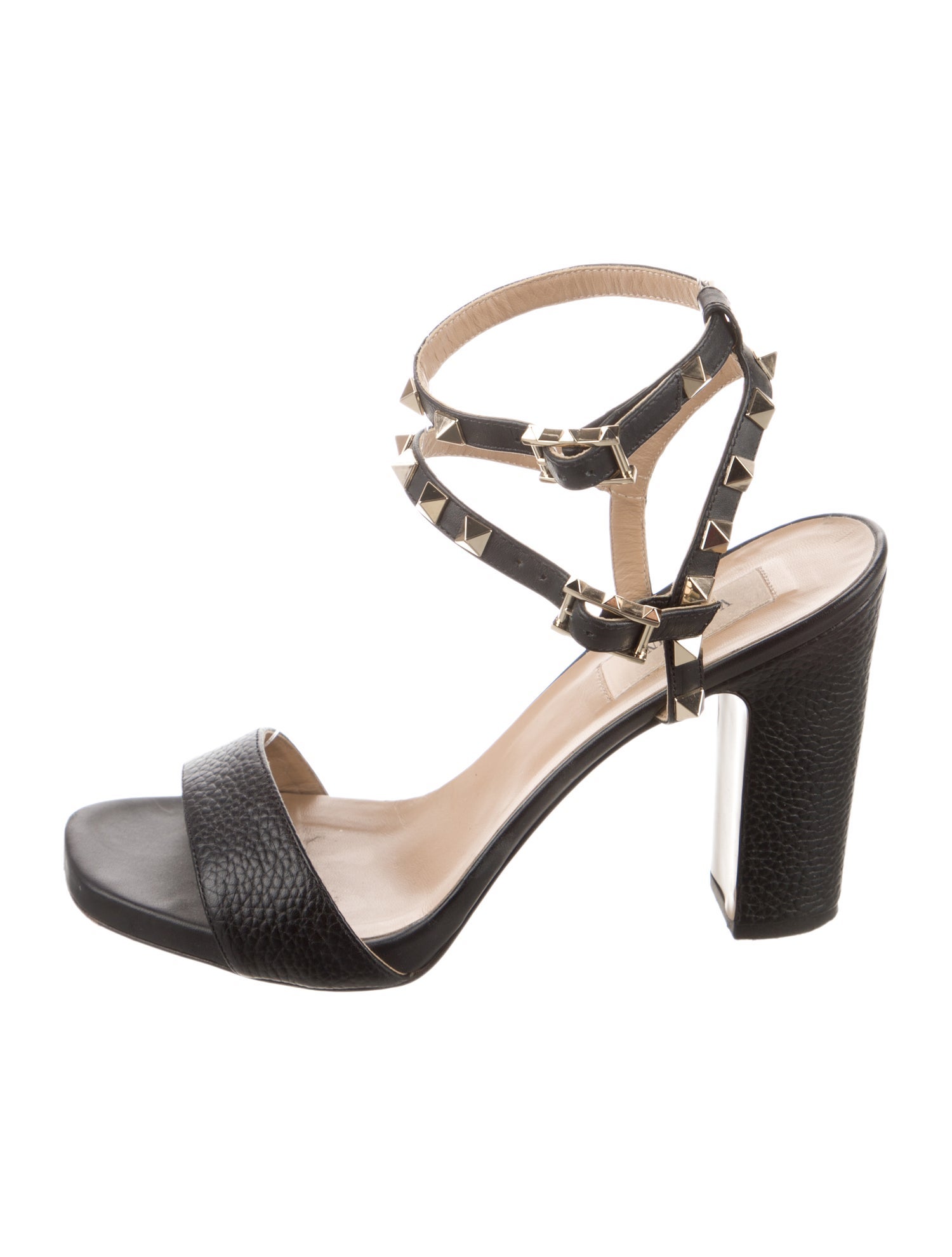 Valentino Rockstud Accents Leather Sandals