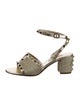 Valentino Leather Glitter Accents Sandals