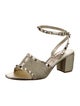 Valentino Leather Glitter Accents Sandals
