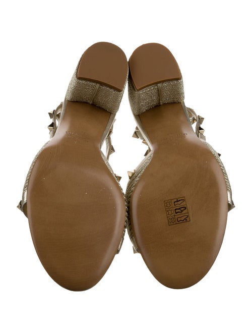 Valentino Leather Glitter Accents Sandals
