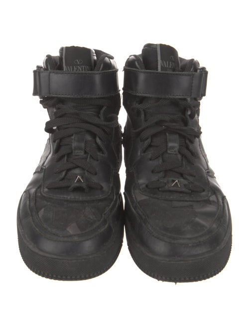 Valentino Rockstud Accents Leather Sneakers