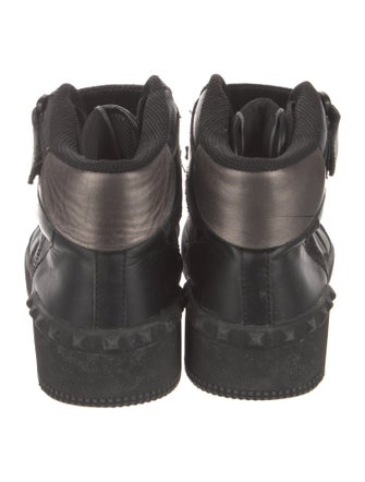 Valentino Rockstud Accents Leather Sneakers