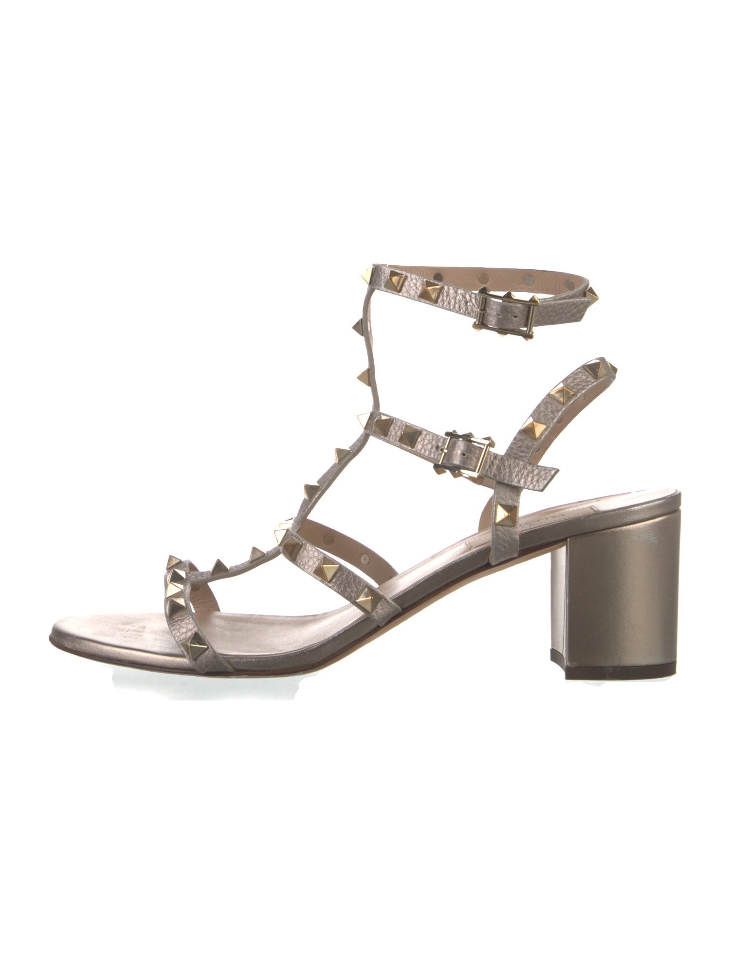 Valentino Rockstud Accents Leather Gladiator Sandals