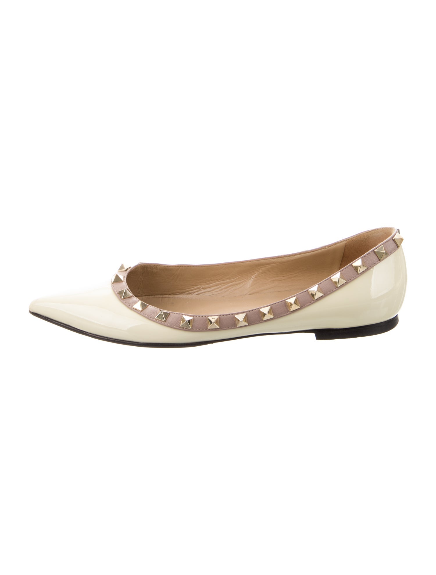Valentino Rockstud Accents Patent Leather Flats