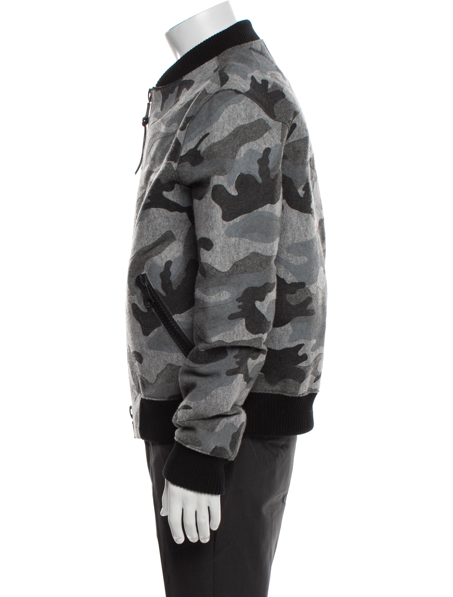 Valentino Wool Camouflage Print Denim Jacket