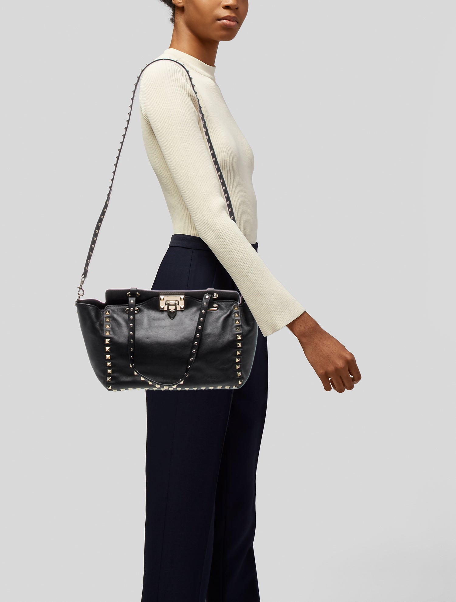 Valentino Rockstud Top Handle Bag