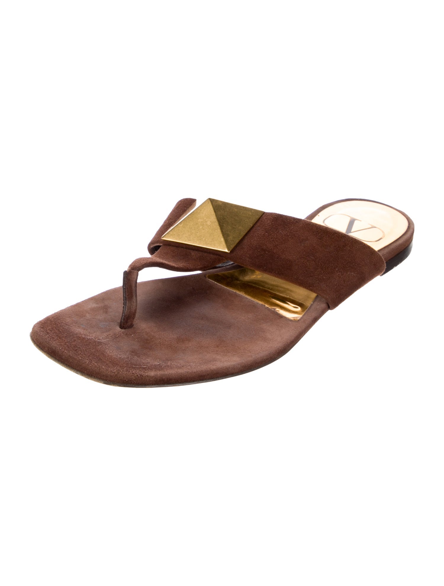 Valentino Rockstud Accents Suede Slides