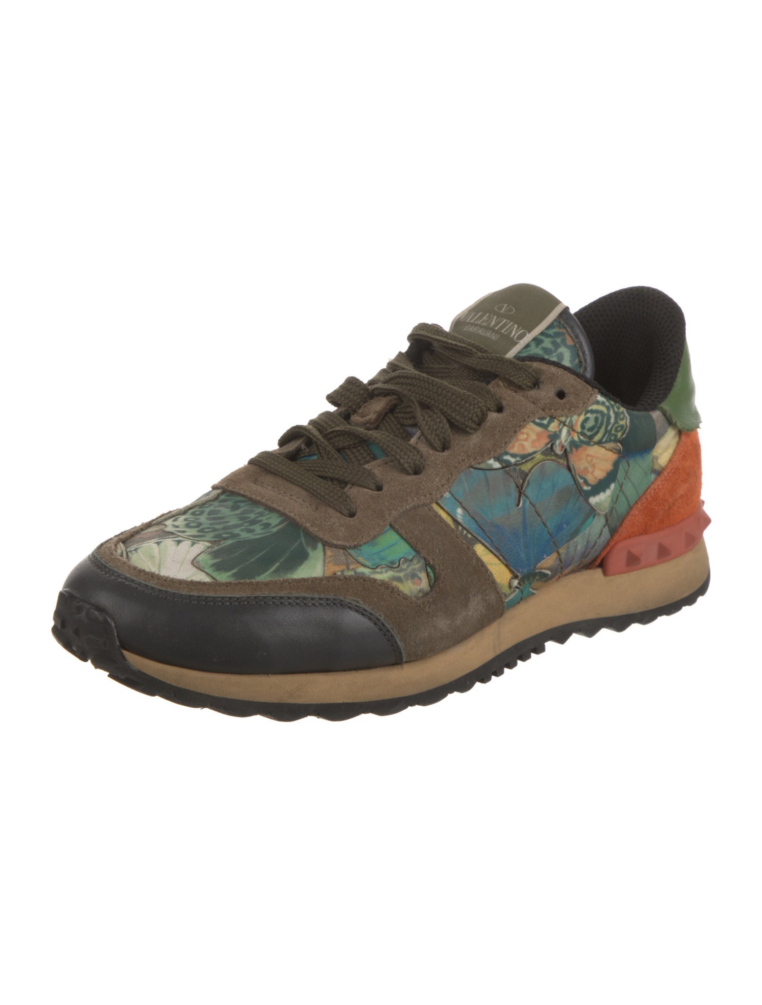 Valentino Printed Studded Accents Athletic Sneakers