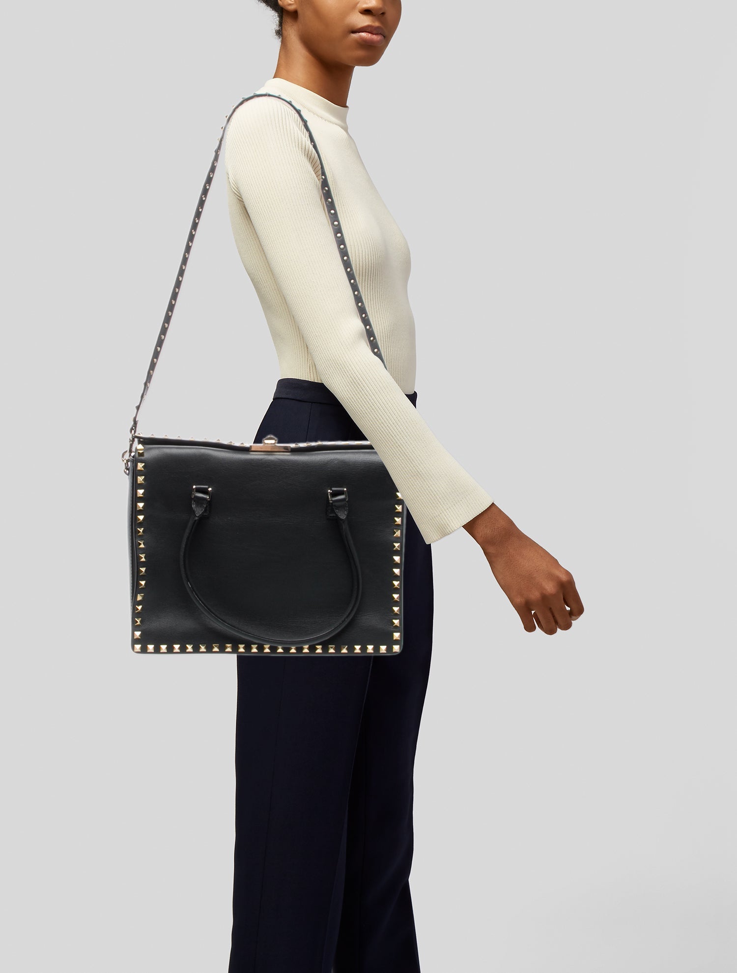 Valentino Rockstud Top Handle Bag