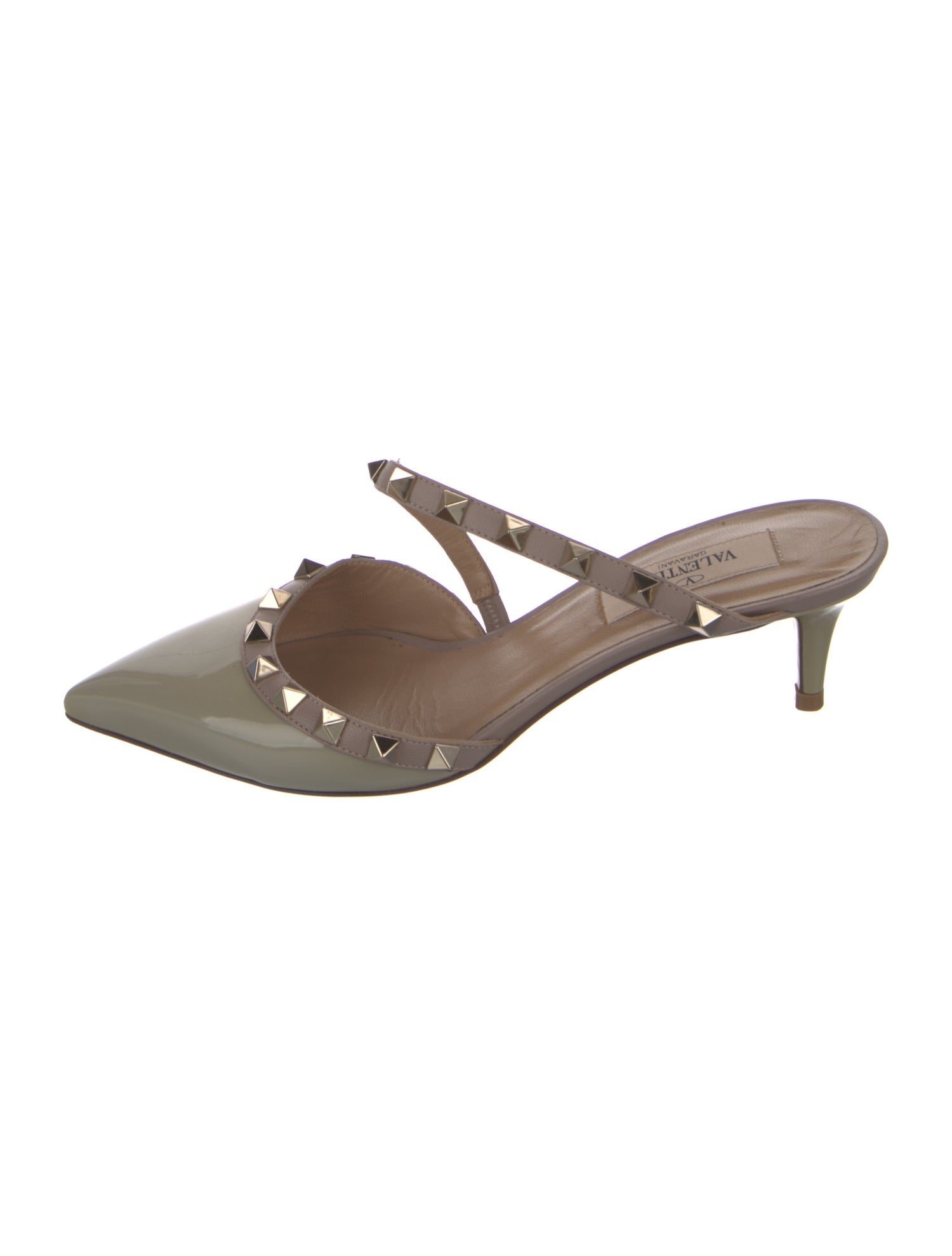 Valentino Rockstud Accents Leather Mules