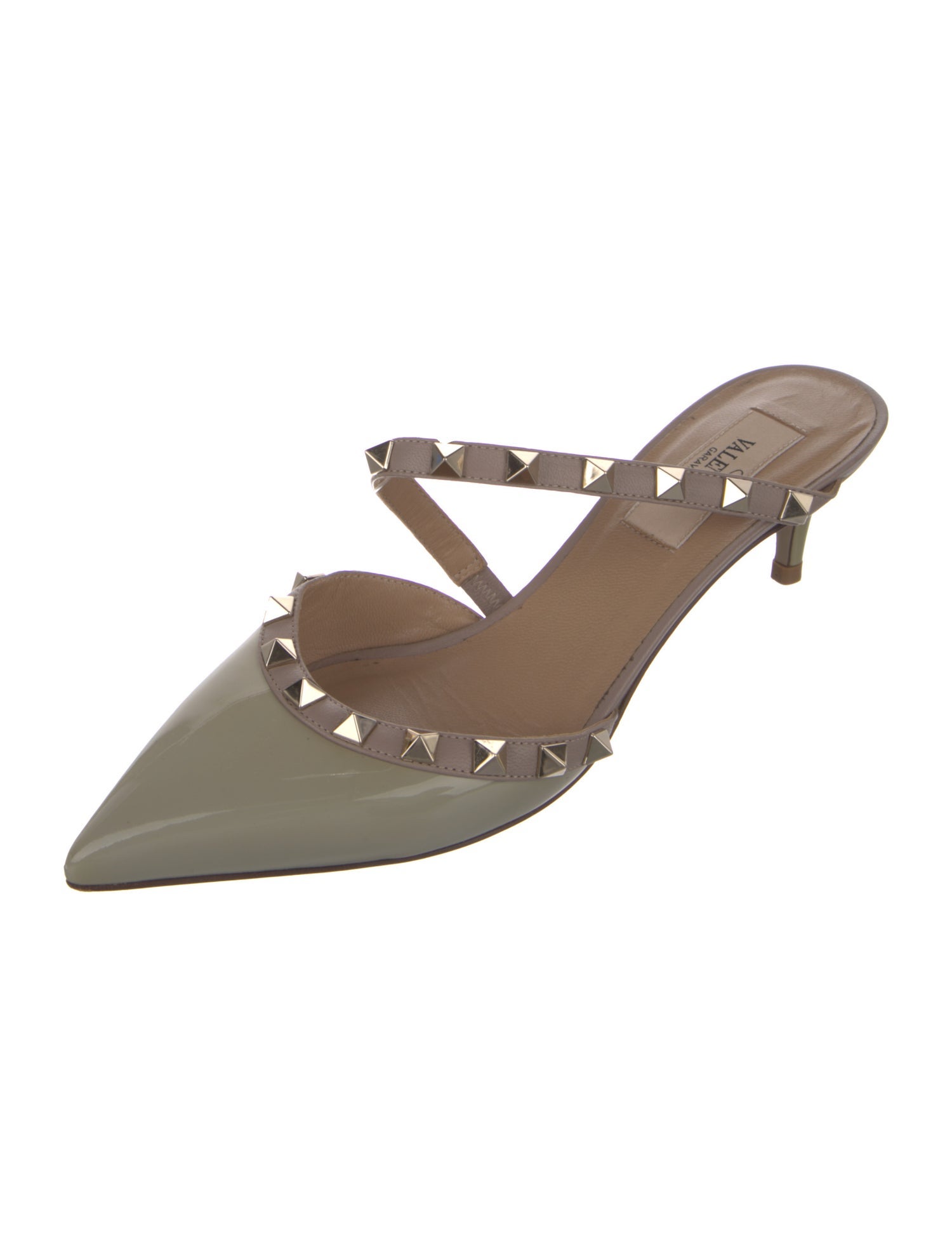 Valentino Rockstud Accents Leather Mules
