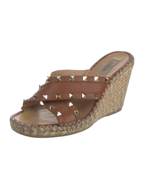 Valentino Rockstud Accents Leather Espadrilles