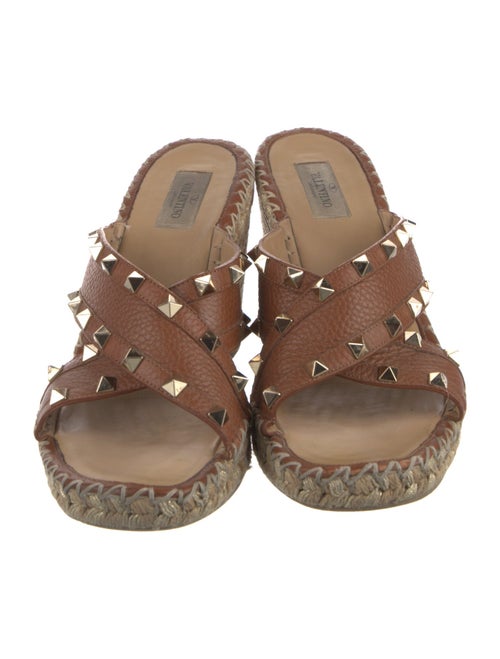 Valentino Rockstud Accents Leather Espadrilles