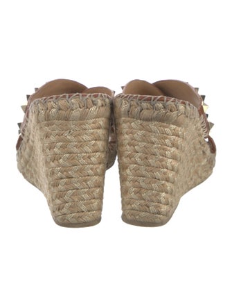 Valentino Rockstud Accents Leather Espadrilles
