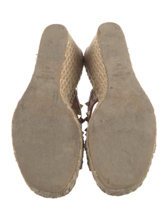 Valentino Rockstud Accents Leather Espadrilles