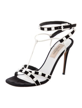 Valentino Rockstud Accents Suede Sandals