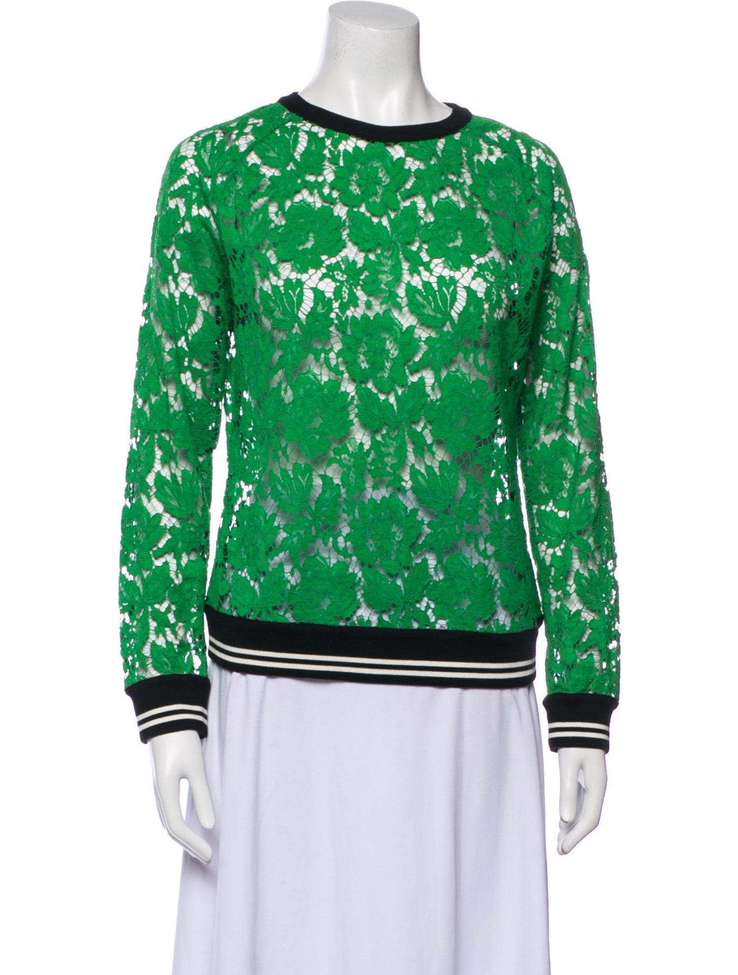 Valentino Lace Pattern Crew Neck Sweatshirt