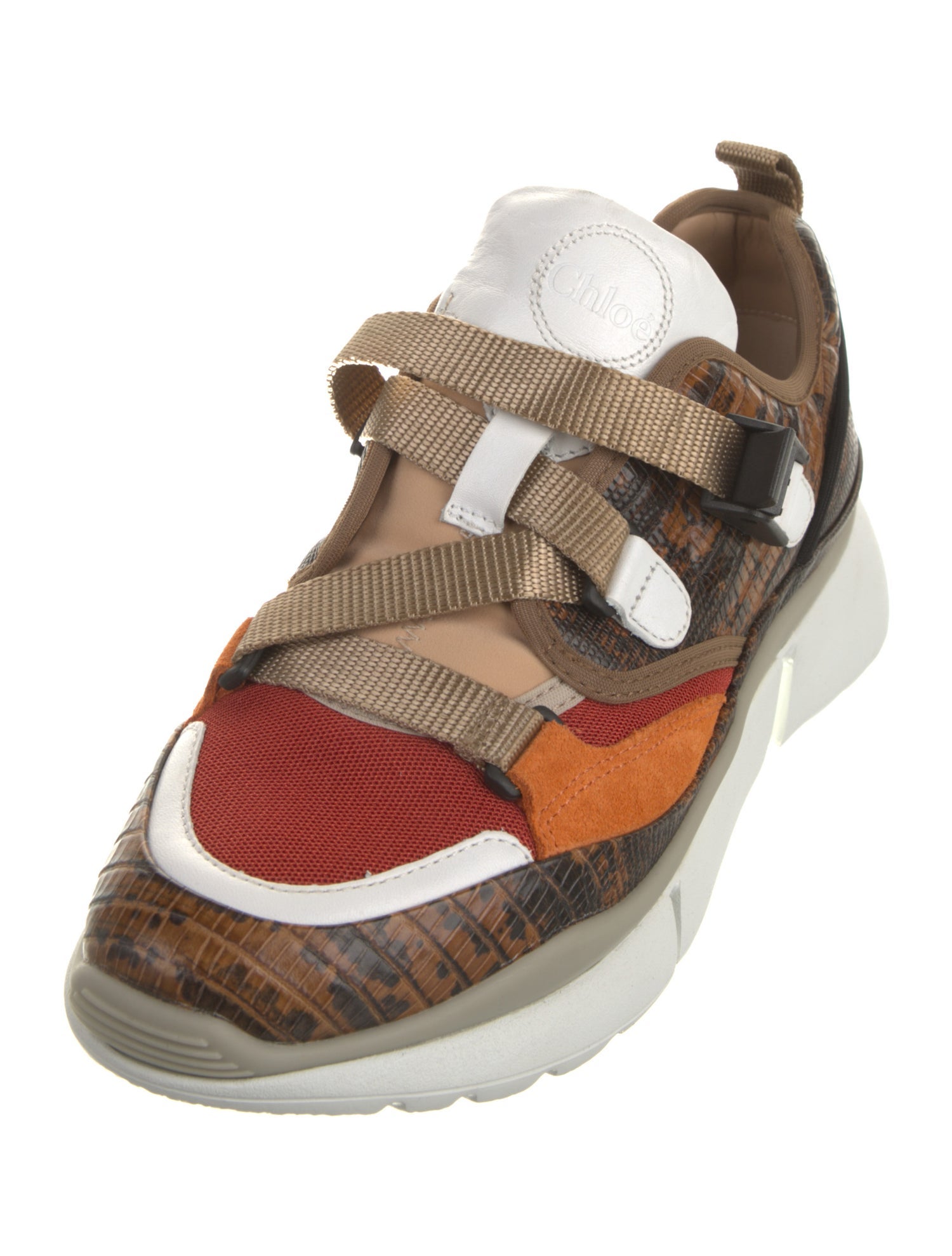 Chloé Leather Animal Print Sneakers