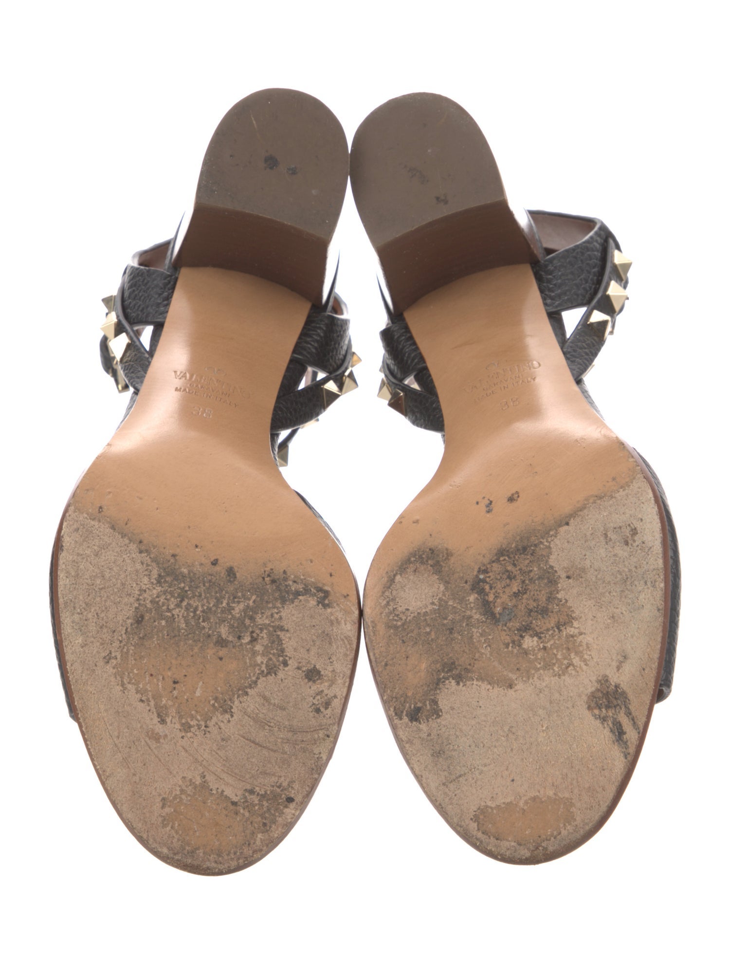 Valentino Rockstud Accents Leather Sandals