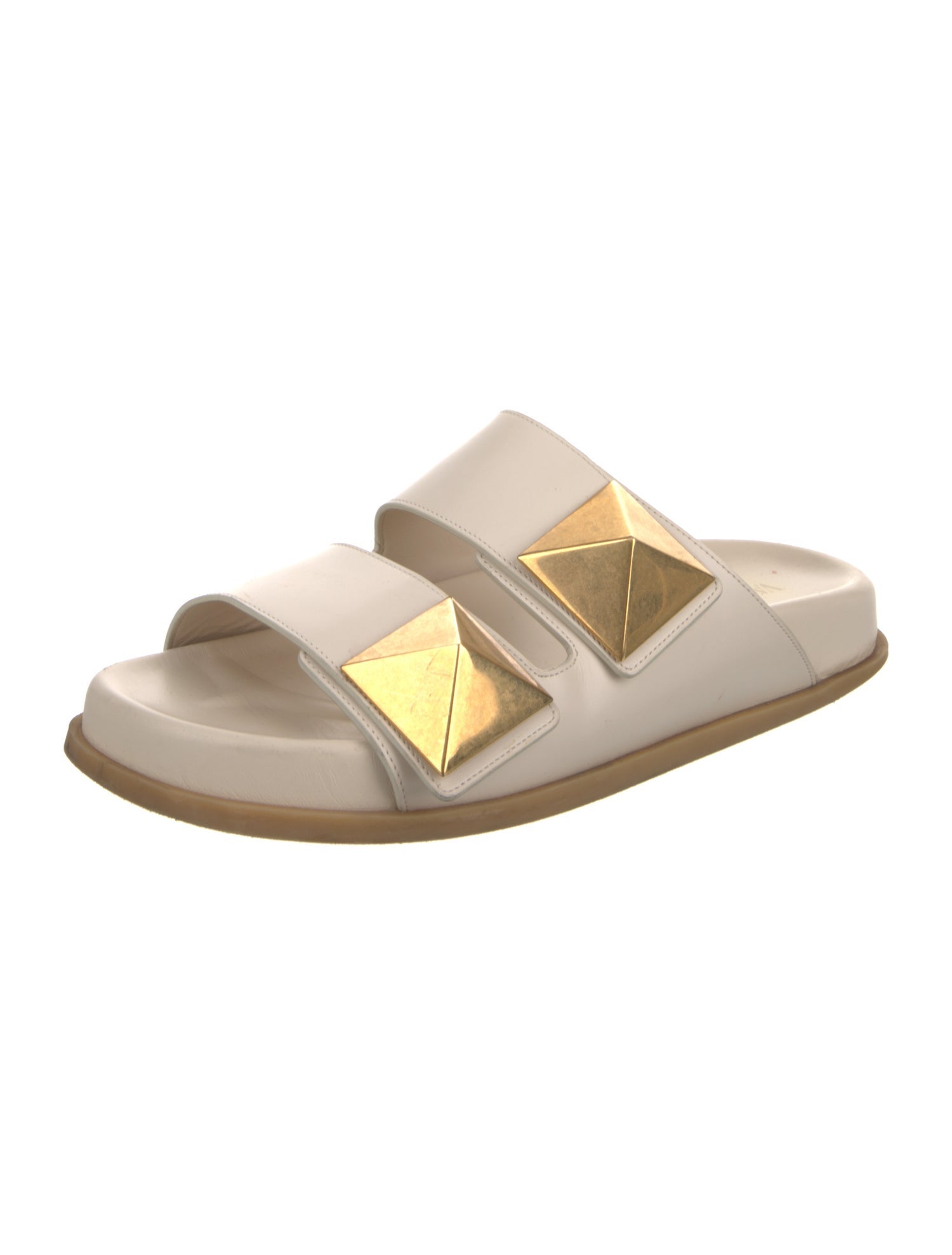 Valentino Rockstud Accents Leather Slides