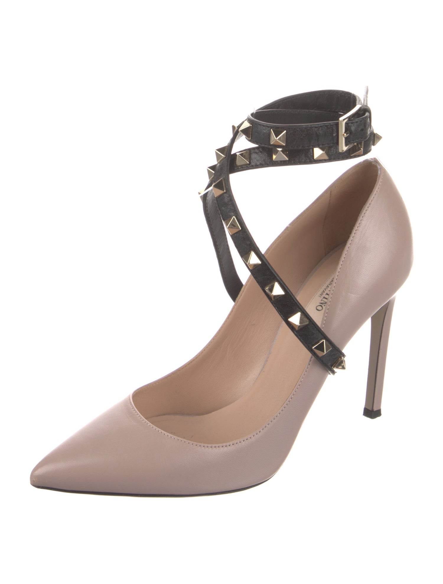 Valentino Rockstud Accents Leather Pumps