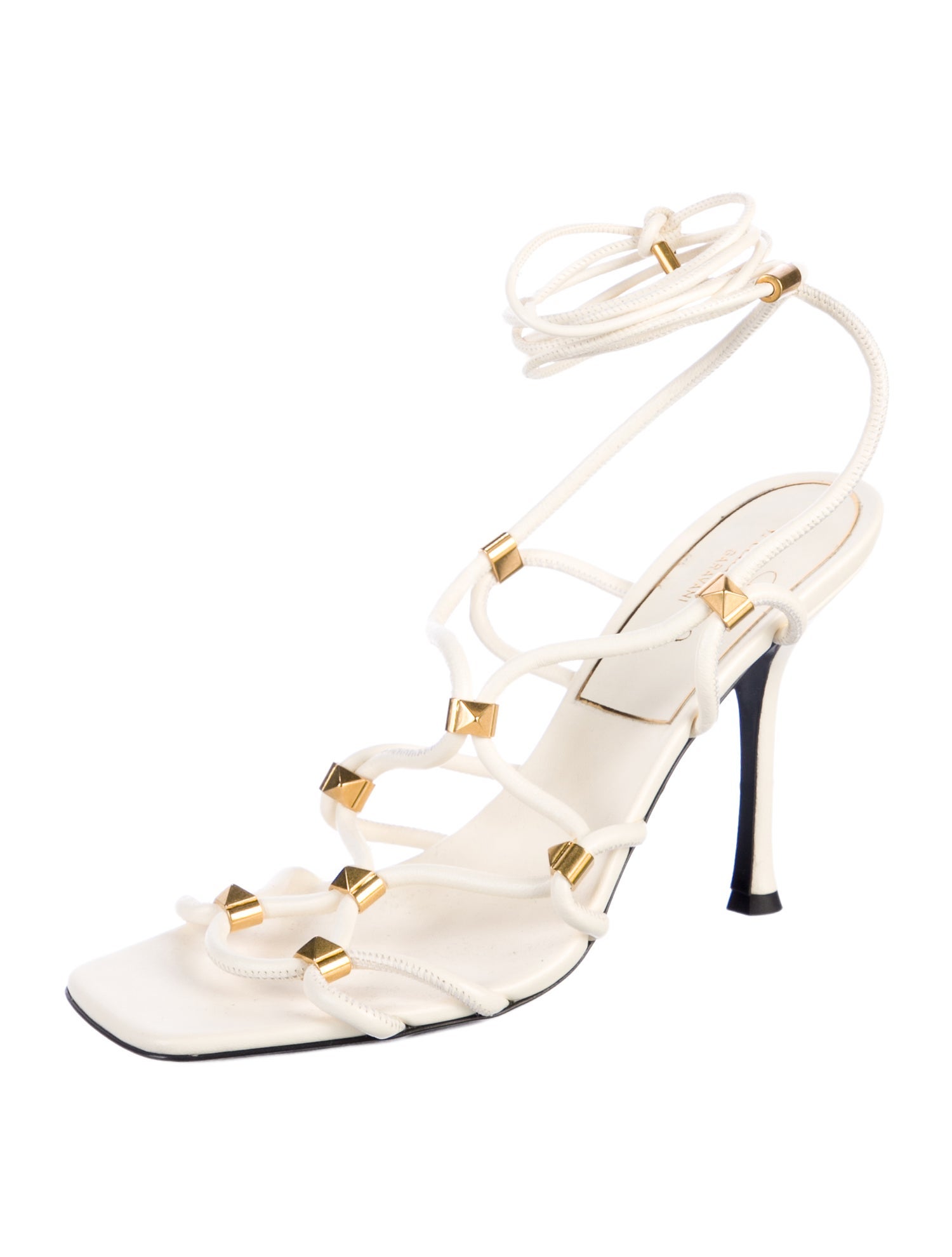 Valentino Rockstud Accents Leather Gladiator Sandals