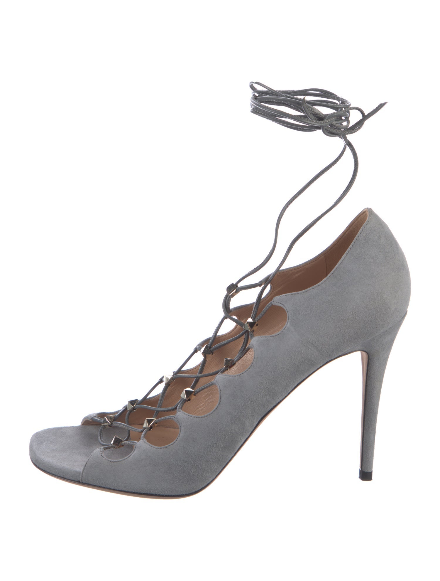 Valentino Rockstud Accents Suede Gladiator Sandals